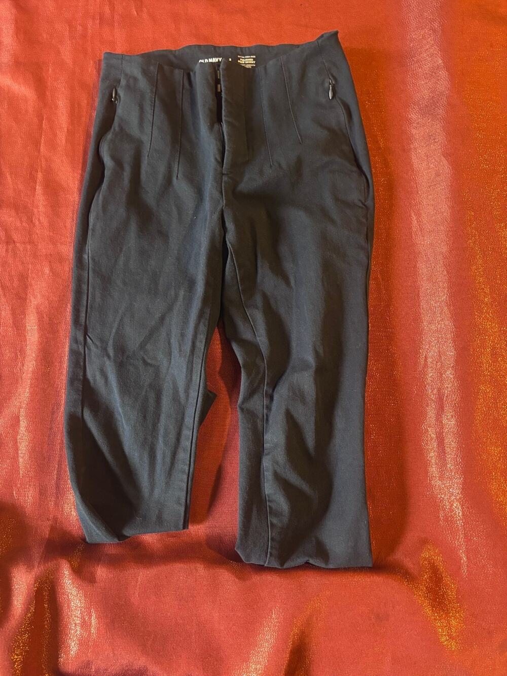 Old Navy Pants Womens 2 Extra High-Rise Polished Pixie Skinny Stretch Black